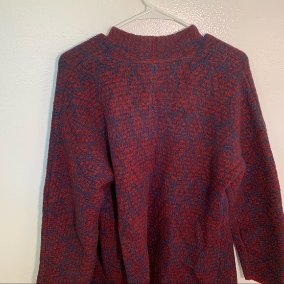 Old Navy Heavy Cardigan Coat Table Wine Red Blue - Picture 13 of 14